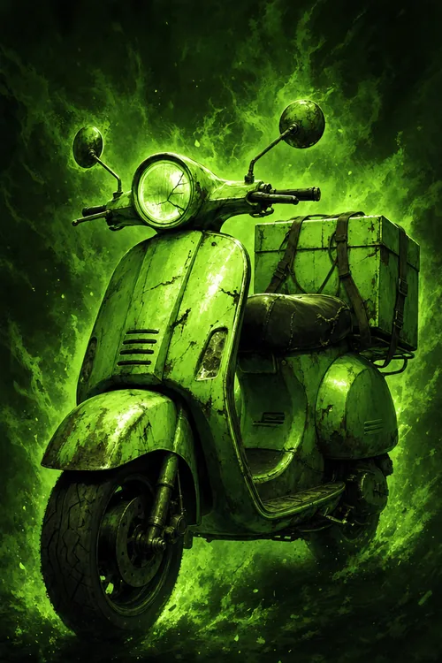 Žalias motoroleris