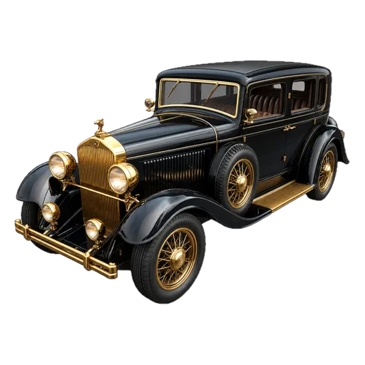 Auksinis retro automobilis