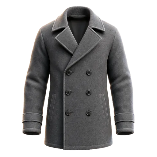 Pilkas vilnonis paltas
